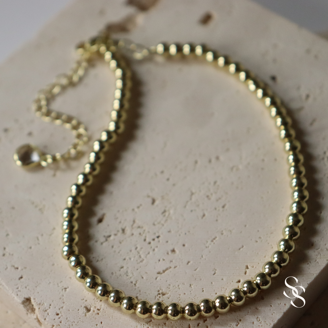 Chic Gold Bead Anklet